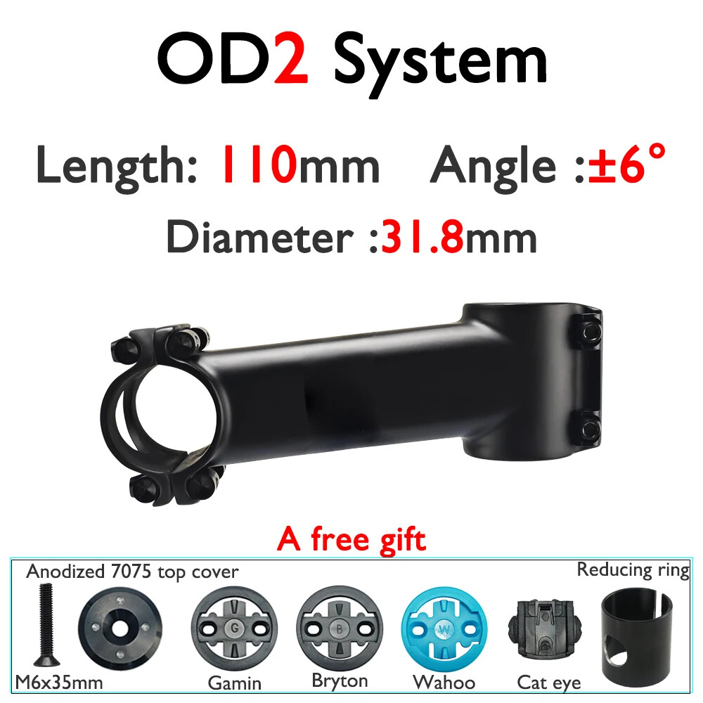 Road / Mountain Bike Carbon Stem 6° 12° 17° 60-120mm Fork Clamp Diameter 31.8mm