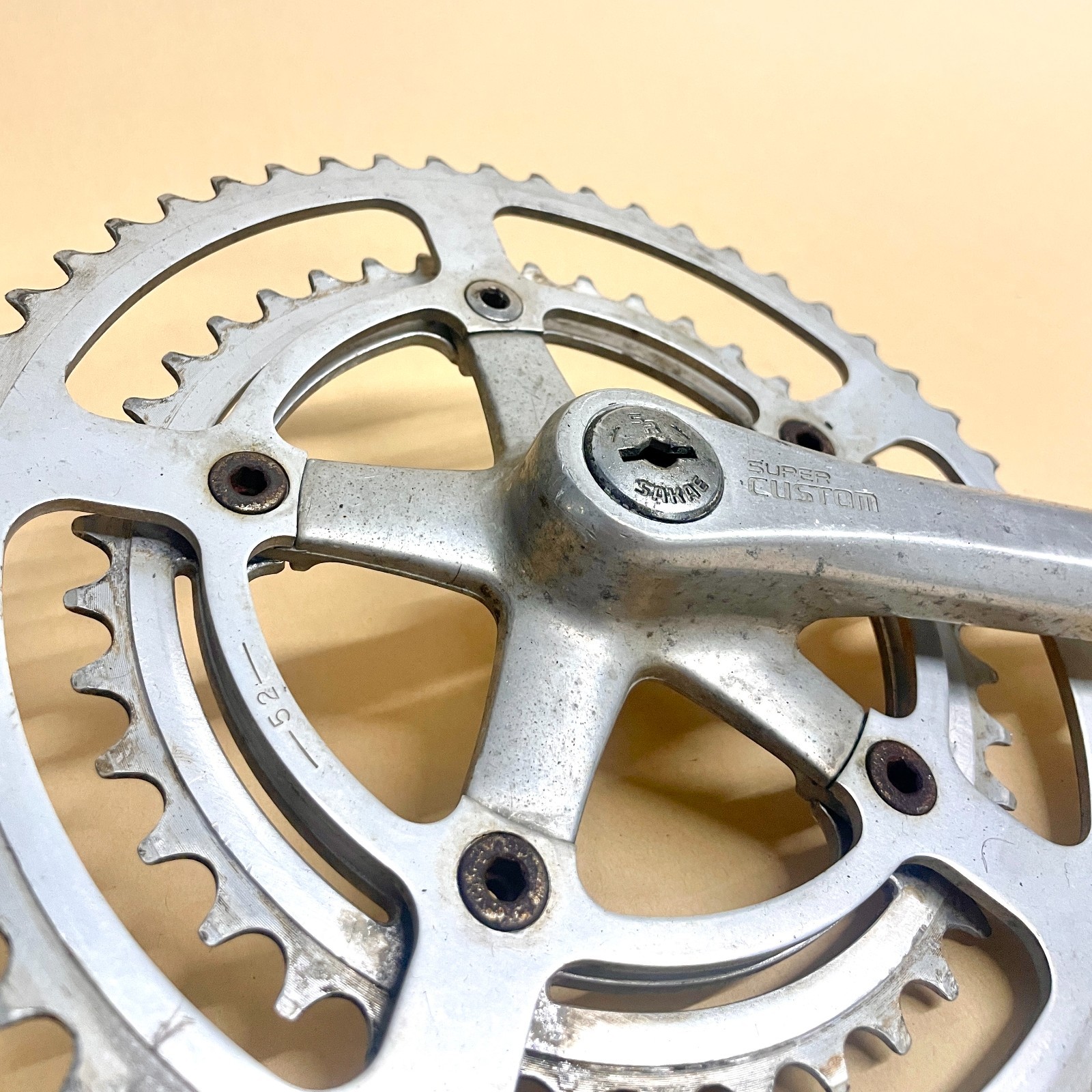 SR Sakae/Ringyo Super Custom 170mm 52/40T Crankset, 118BCD Square Taper 80s