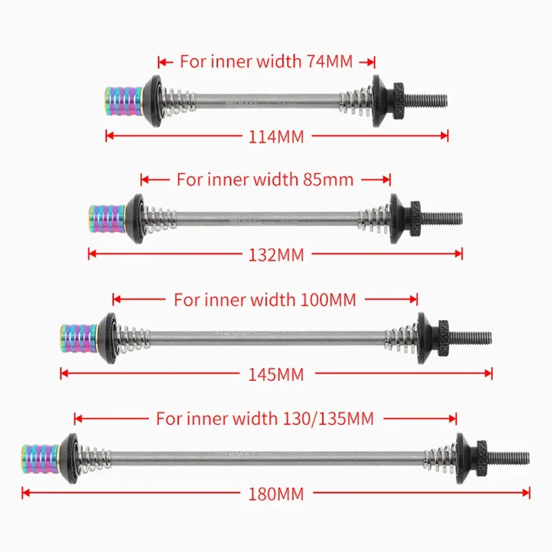 Titanium Quick Release Skewers 74mm 85mm 100mm 130/135mm MTB Road Bike QR
