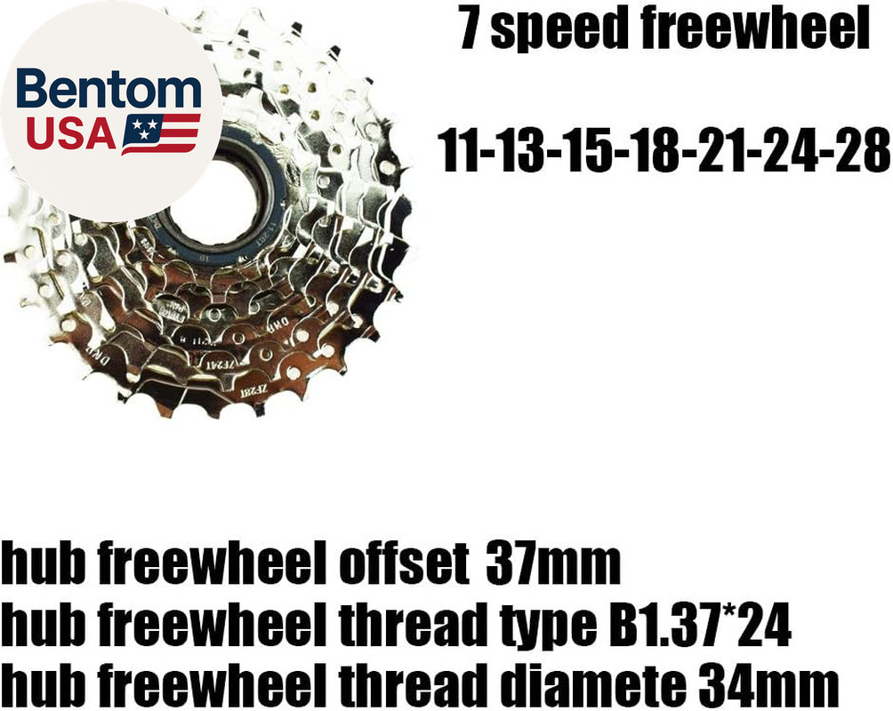 7 Speed Freewheel for E-Bike 11-28T/11-34T Screw on Freewheel
