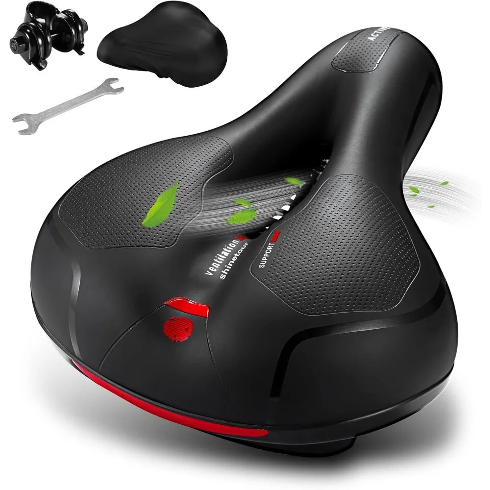 Comfort Bike Seat Cushion Soft Gel Extra Wide Big Bum Bicycle Saddle Pad Sporty