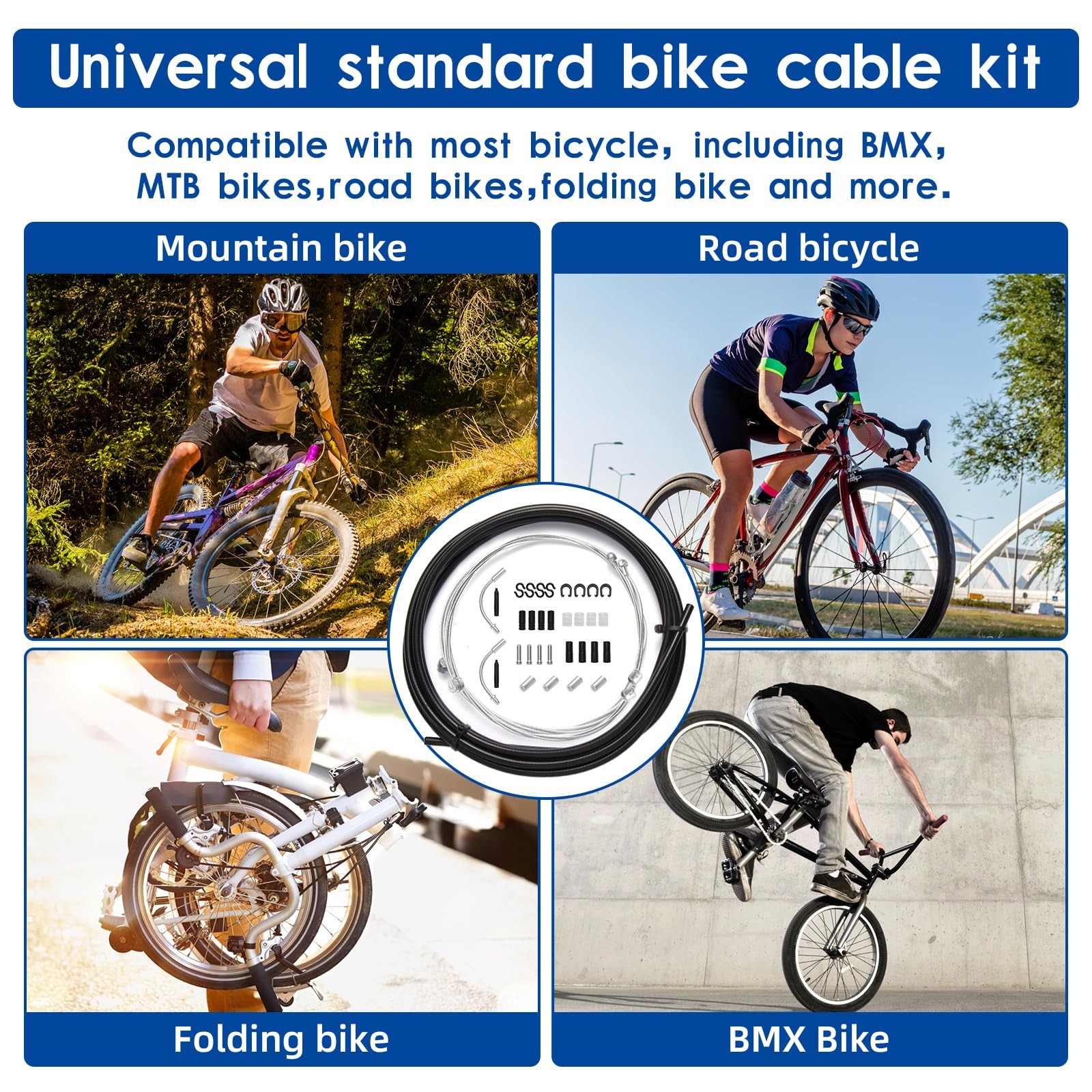 Universal Bike Brake Cable and Shift As shown in the picture, Black