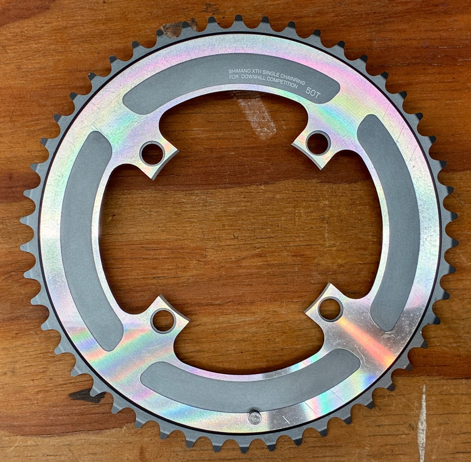 NOS Shimano XTR 50 Tooth Downhill Competition Chainring – 112 BCD 4-Arm – Japan