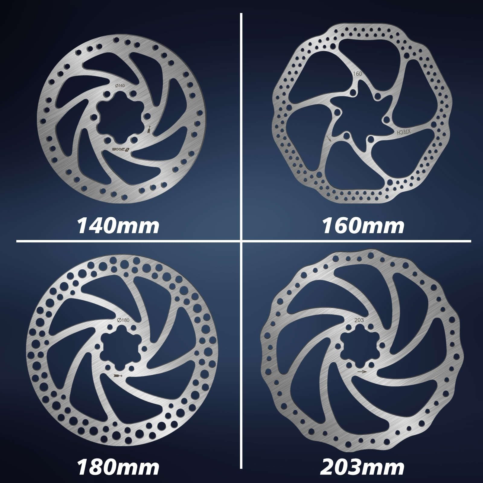 BUCKLOS 140mm 160mm 180mm 203mm MTB Disc Brake Rotor with 6 180MM, sliver-A