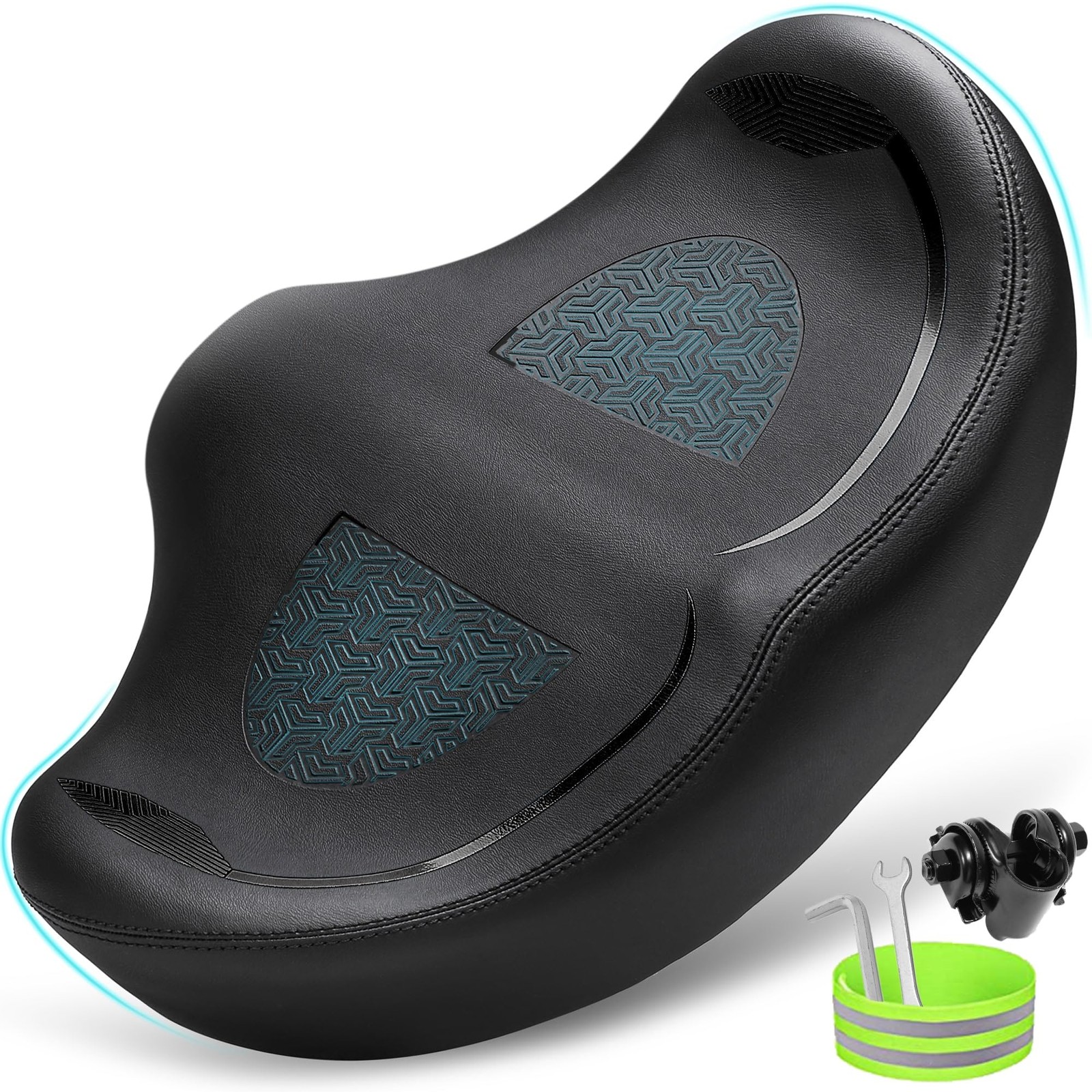 CDYWD Noseless Oversized Bike Seat for Men Women Comfort, Extra Wide Padded Bicy