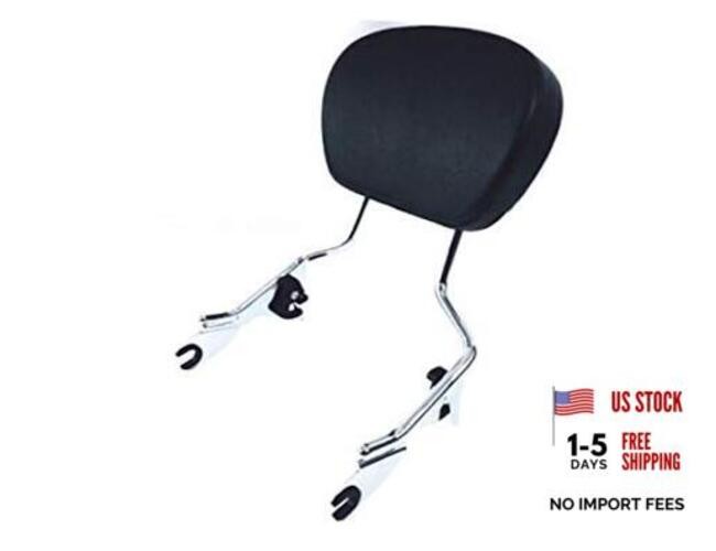 Detachable Tall Chrome Sissy Bar Backrest Rear Upright & Passenger Pad Harley