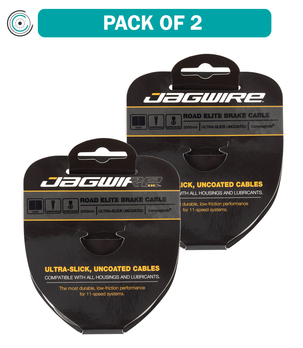 2 Pack Jagwire Elite Ultra-Slick Brake Cable Polished Slick Stainless Campagnolo