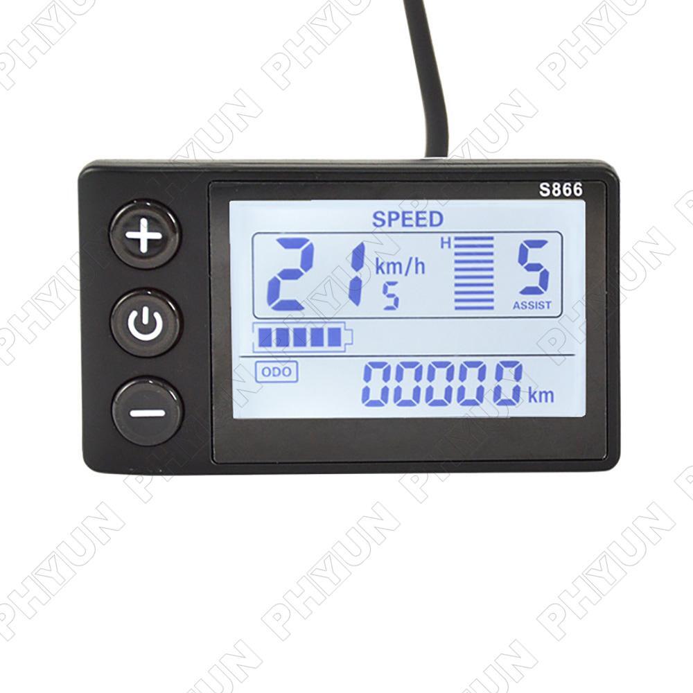 S866 LCD Display Waterproof Connector For E-Bicycle Electric Bike 24V/ 36V/ 48V