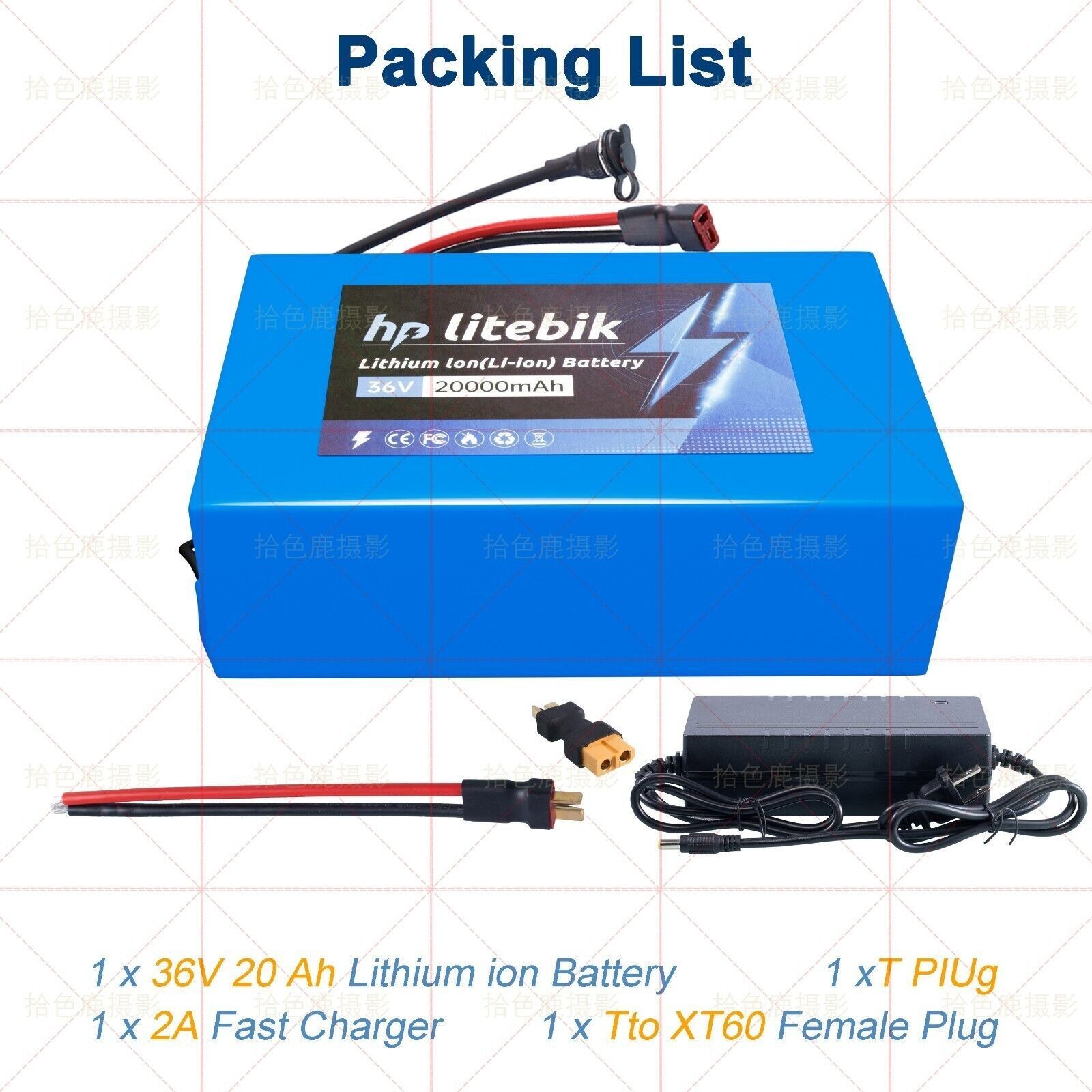 36V 20Ah LiFePo4 Ebike Battery Pack for 36V Electric Bike Bicycle Scooter Motor