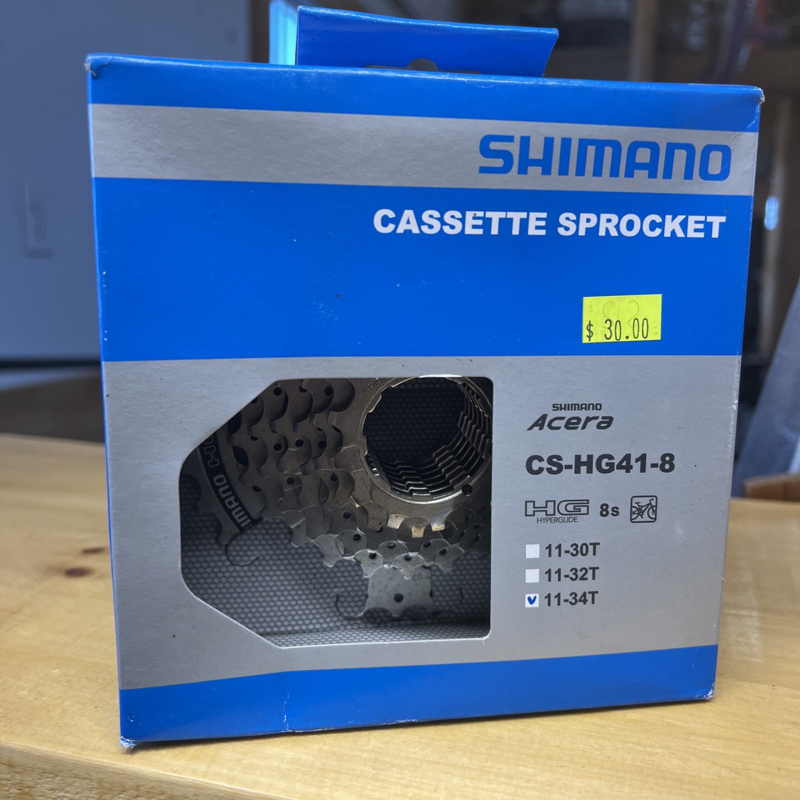 Shimano Cassette CS-HG41-8 Acera 8 Speed 11-34 Tooth HyperGlide Silver -H