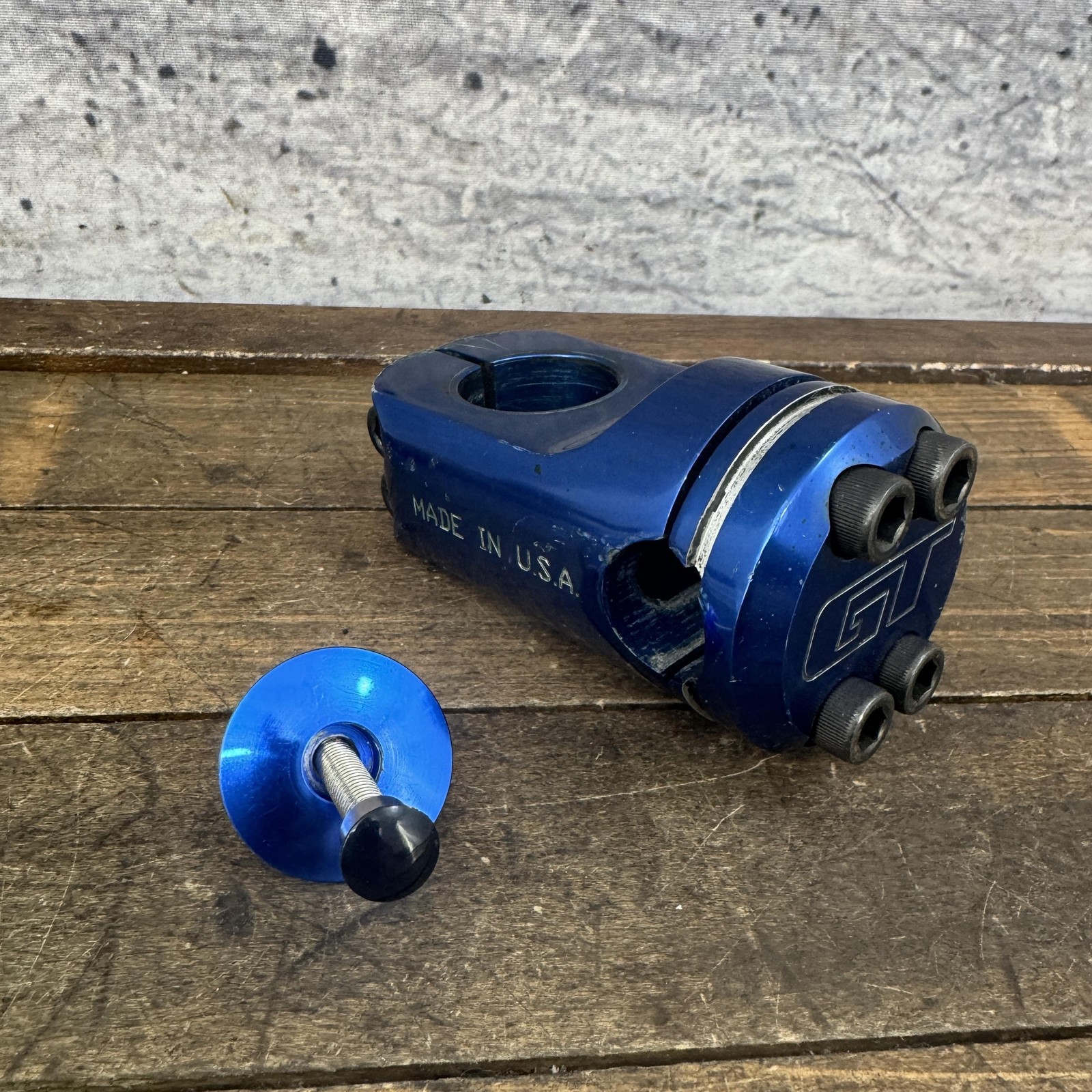 Vintage GT BMX Threadless Stem Blue Made In USA 1 1/8 Old School 1990s OG