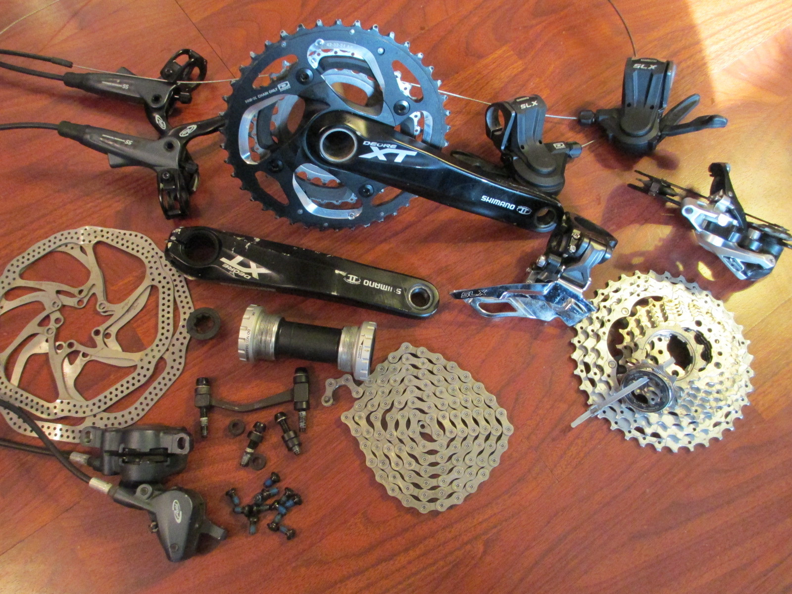 SHIMANO DEORE XT 10 SPEED TRIPLE AVID ELIXIR 5 HYDRAULIC DISC GRUPPO BUILD KIT