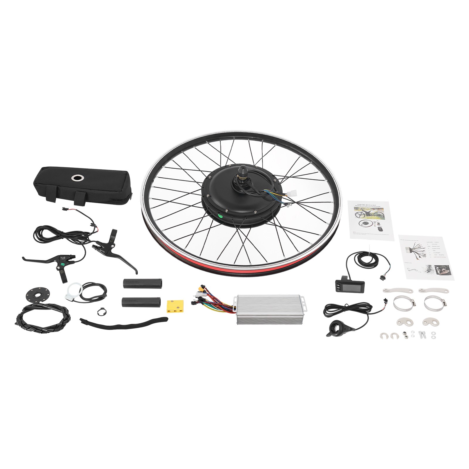 48V 2000W E-Bike Conversion Kit Rear Wheel 27.5 Inch LCD Display 330LBS 43.5MPH