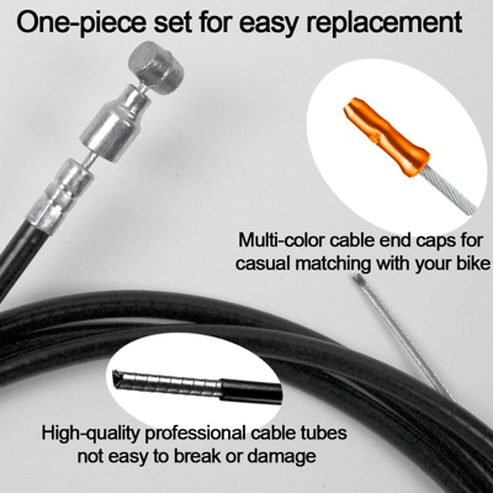 Bicycle Brake Cables Housing Kit Zinc Steel Inner Outer For Mountain Road Bikes