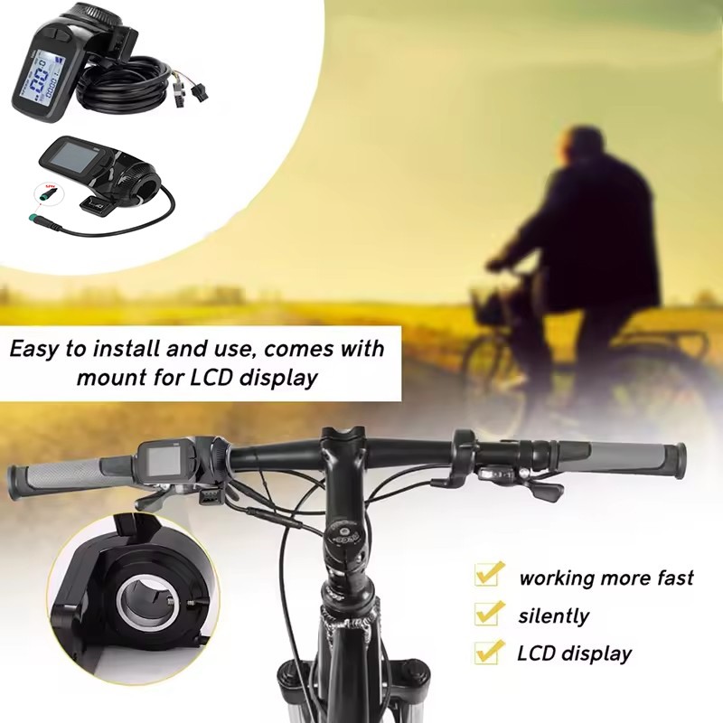 24V/36V/48V S886 Ebike LCD Display Panel Thumb Throttle For Electric Bicycle SDE