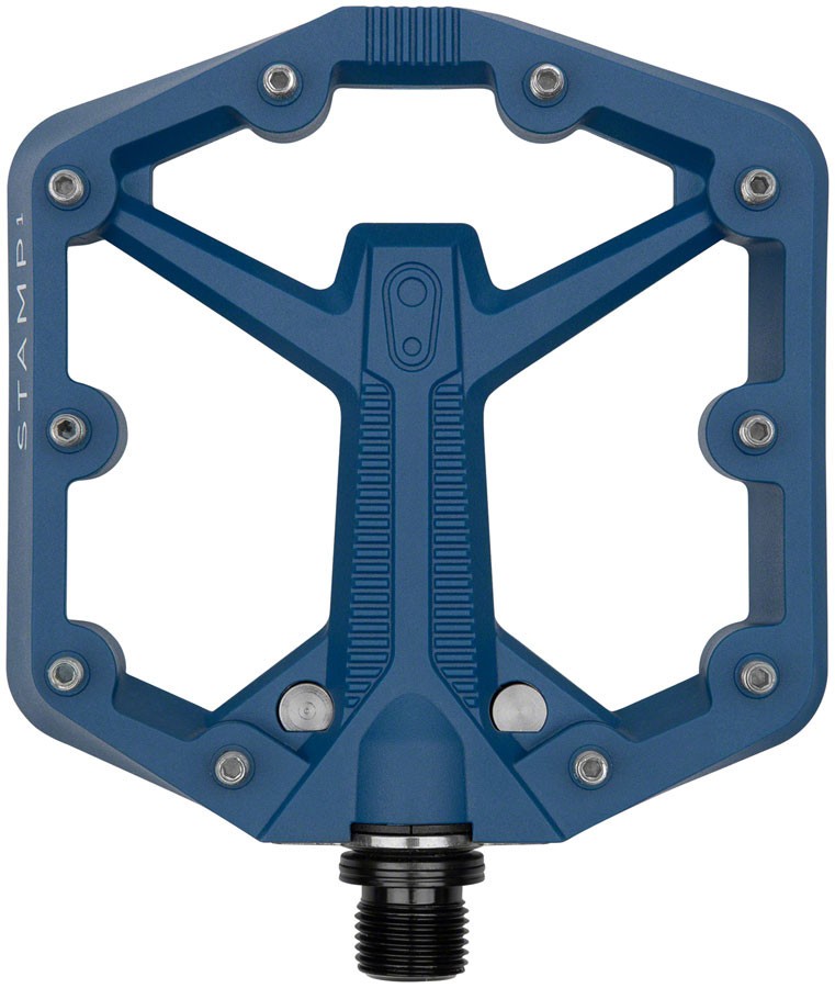 Crank Brothers Stamp 1 Gen 2 MTB Mountain Bike Platform Pedals Navy Blue Large