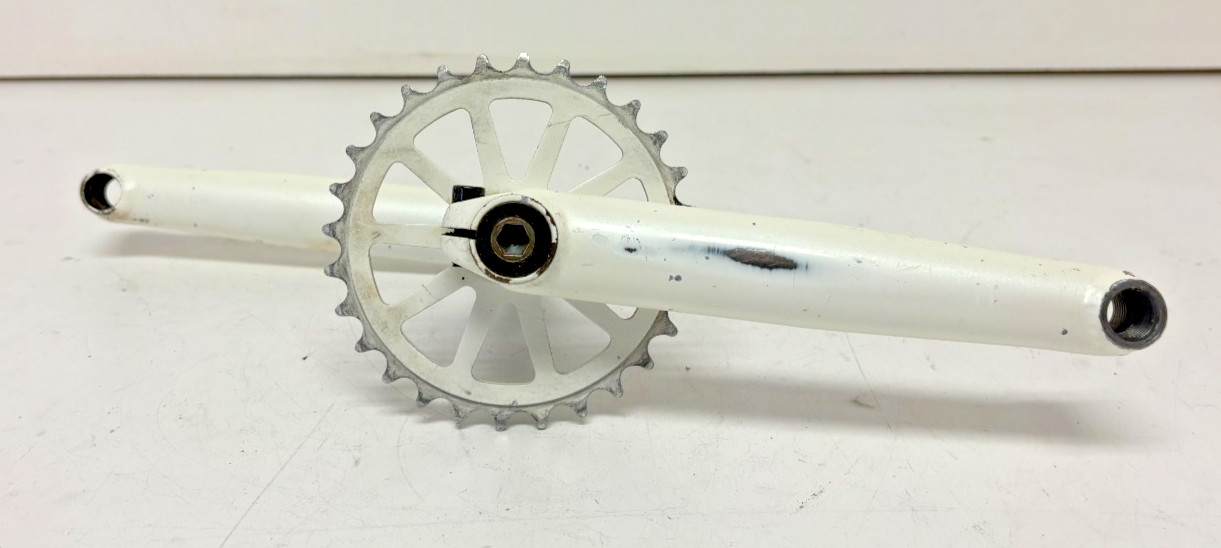 White CrMo 170mm 3-Piece BMX Crankset 28-Tooth Chainring Satisfaction Guaranteed