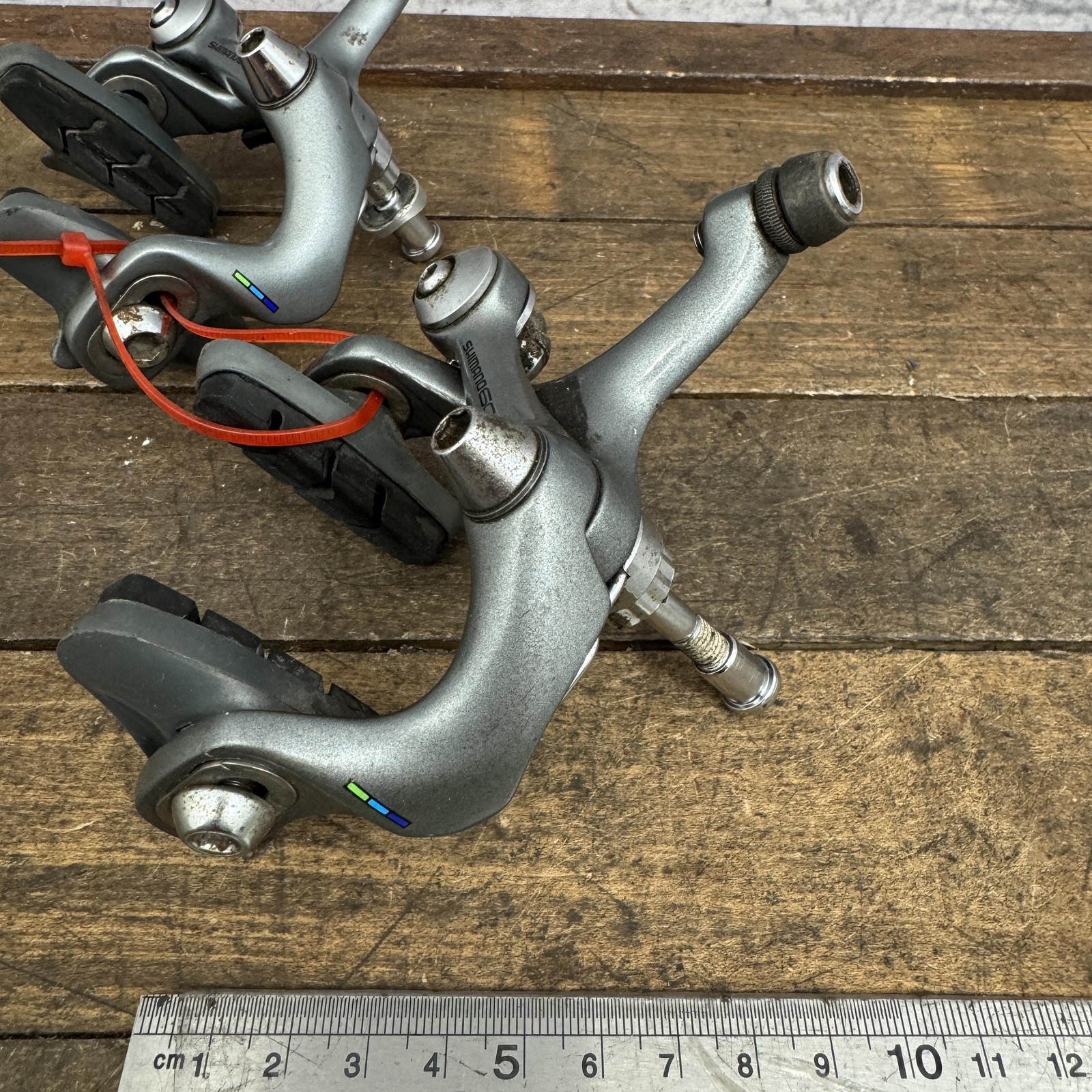 Vintage Shimano 600 BR-6400 Caliper Brake Set Gray Road F/R Japan Single Pivot