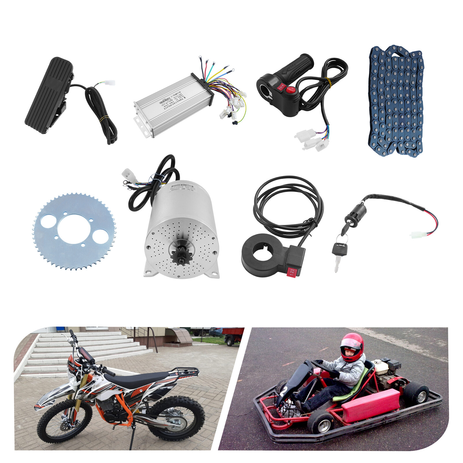 2000W 60V Electric Brushless DC Motor W/ Controller Kit Scooter Go-kart Tricycle