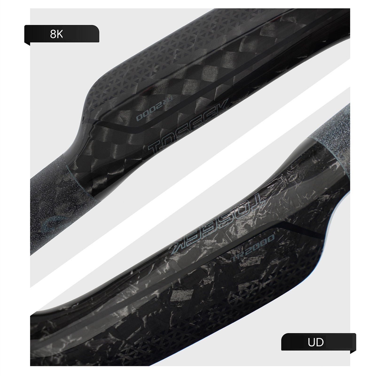 8K Carbon Fiber Gravel Handlebar Racing Road Bike Bicycle Handle Drop Bar 31.8mm