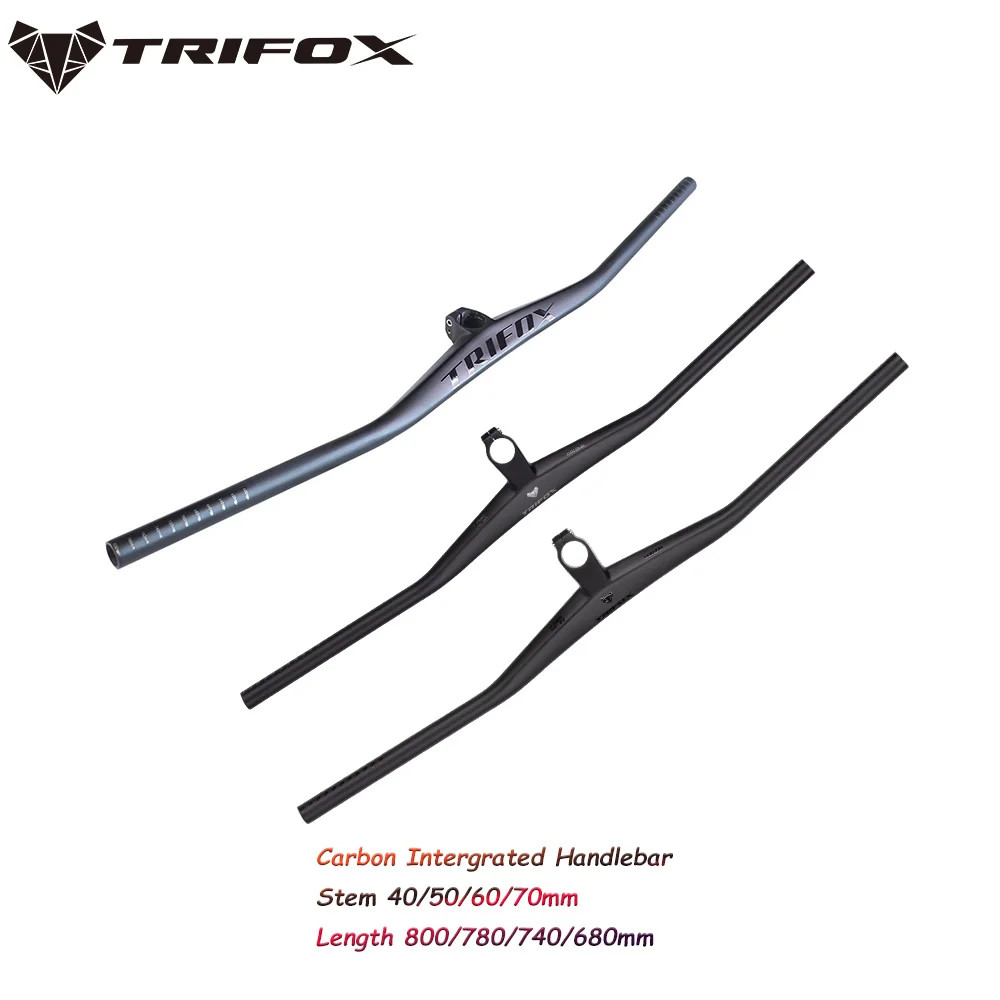 Carbon XC DH MTB Handlebar 2 Degree UD Matte Integrated Riser Flats Handlebar