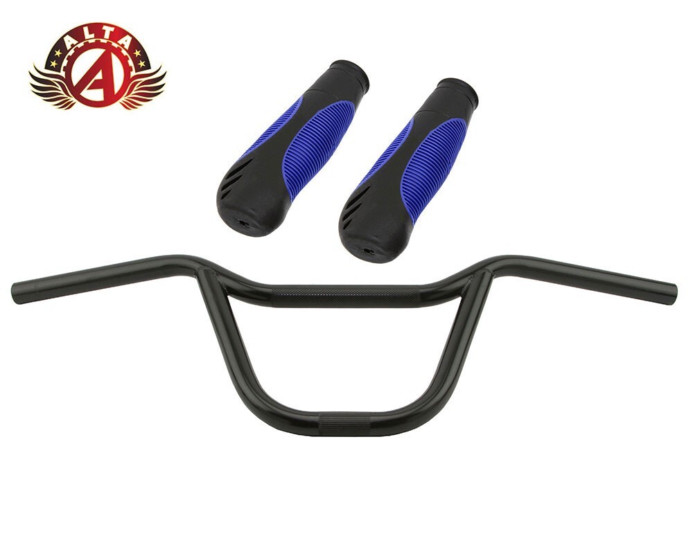 ALTA U-Bar Old School Classic Black Handlebar W/ 135MM SPORTY ERGONOMIC GRIPS.