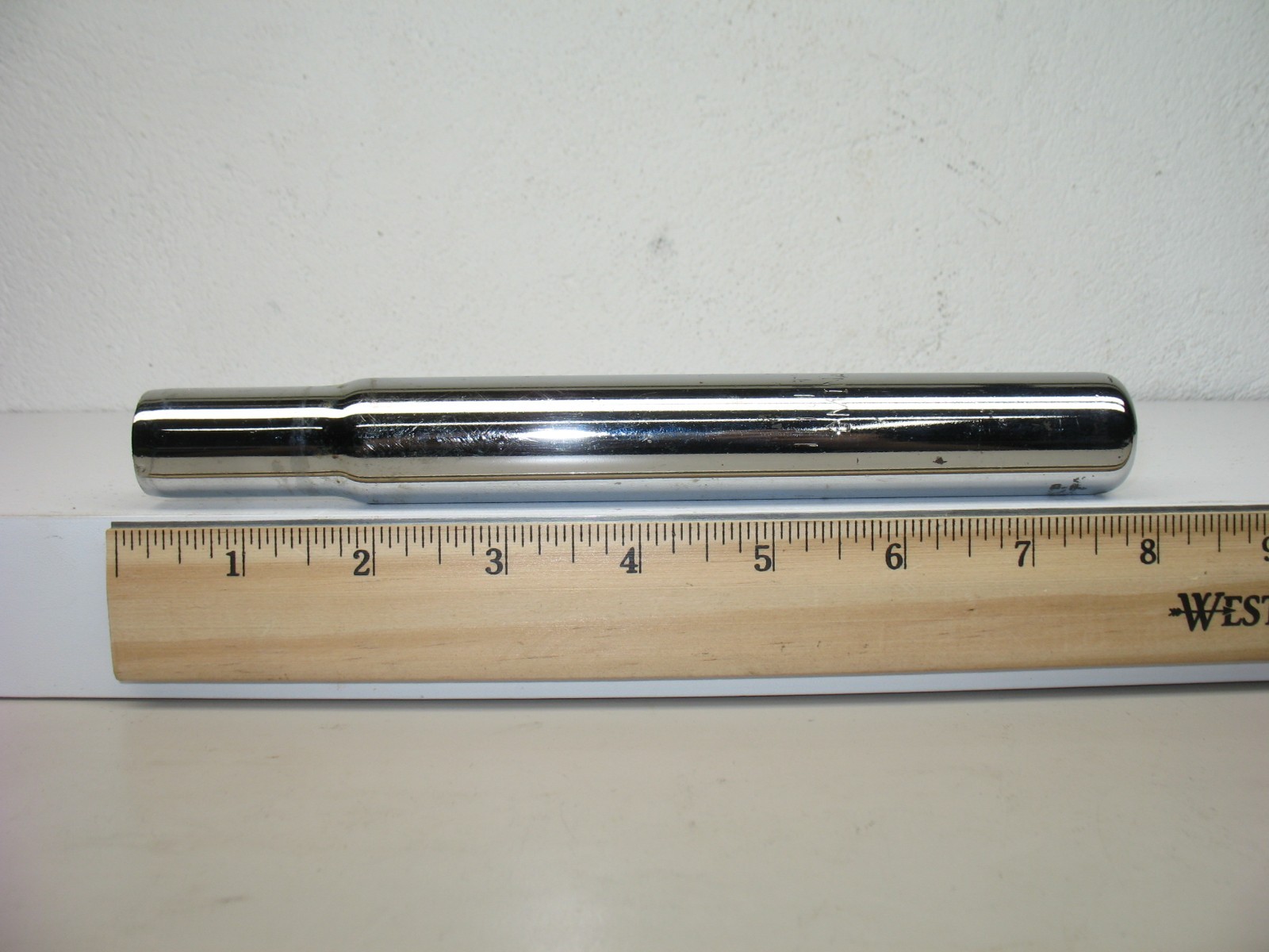 Chrome/Silver Steel Seat Post from a 16″ RoyalBaby Star Bicycle 25.4 – Used