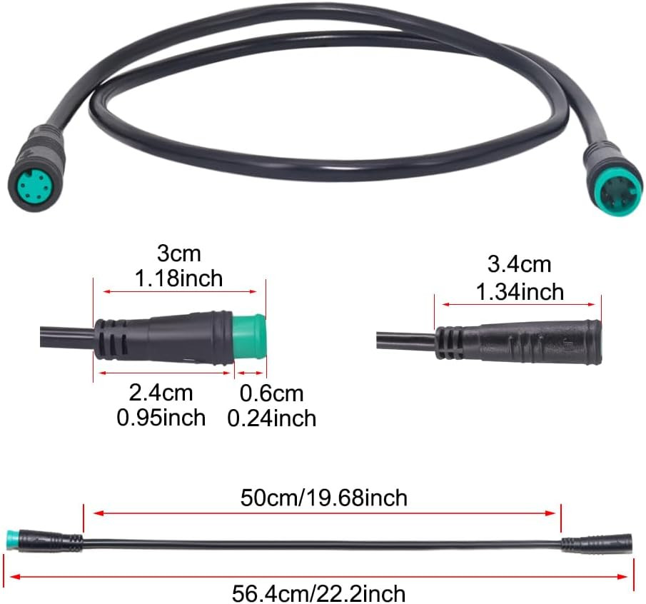 Ebike Extension Cable for Electric Bike Gear Sensor, Waterproof Connector 2Pin/3