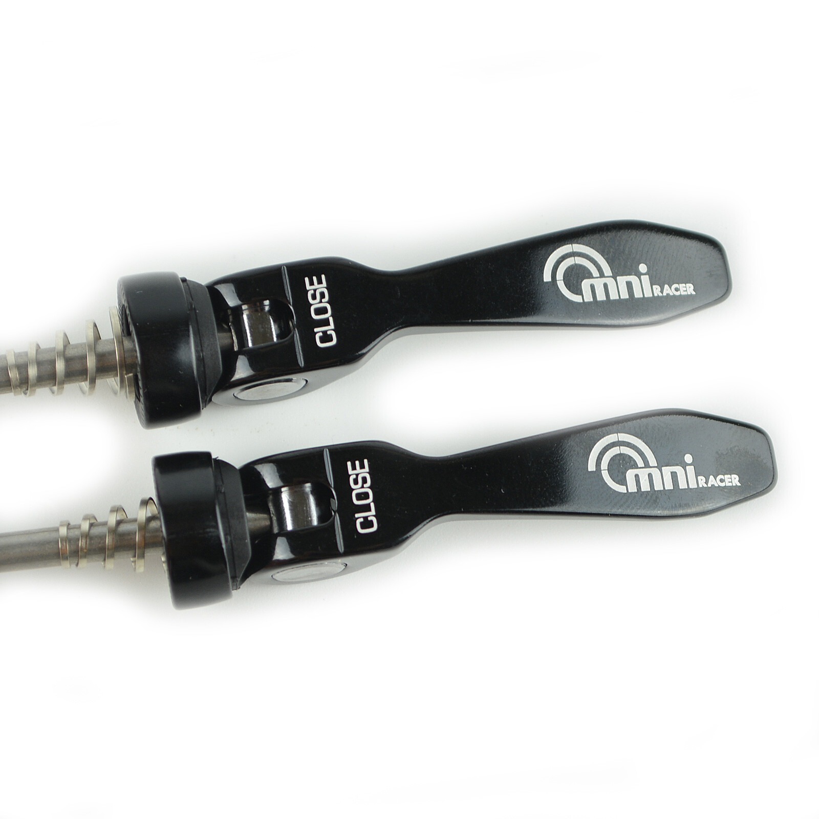 OMNI Racer Quick Release Road Mountain Bicycle Wheel Skewers Stainless: BLACK