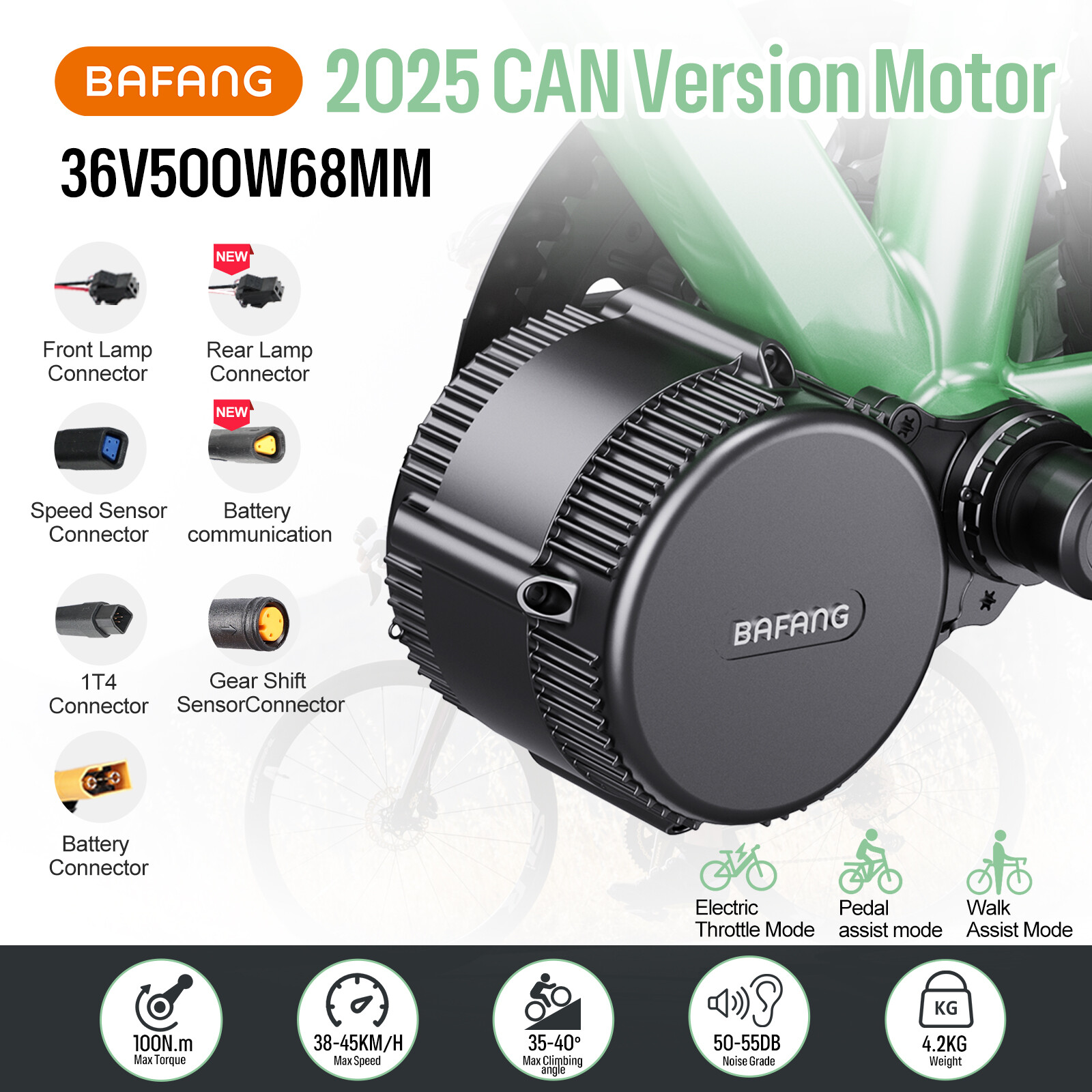 36V 500W BAFANG Mid Drive Motor Electric Bicycle Conversion Kit BBS02B 68-73mm