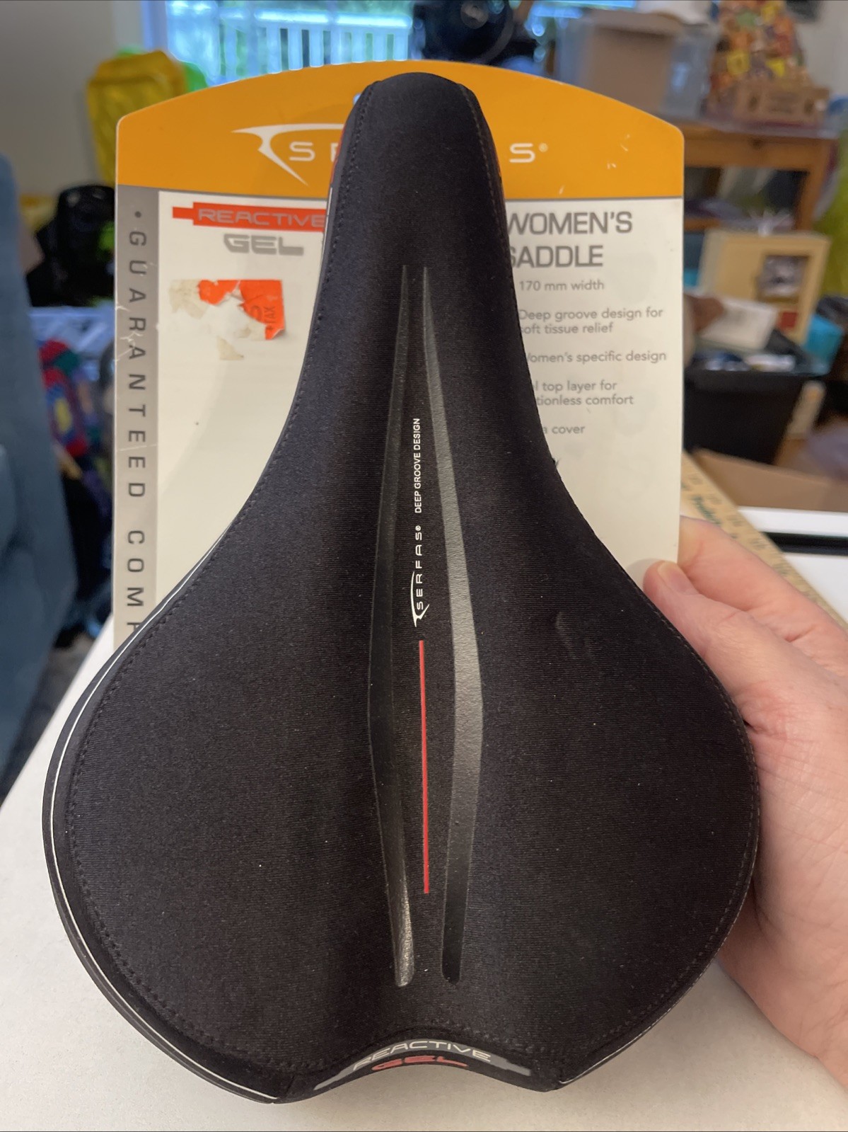 Serfas Women’s LS-100 Reactive Gel Bicycle Saddle-Black-Comfort-Hybrid Bike Seat