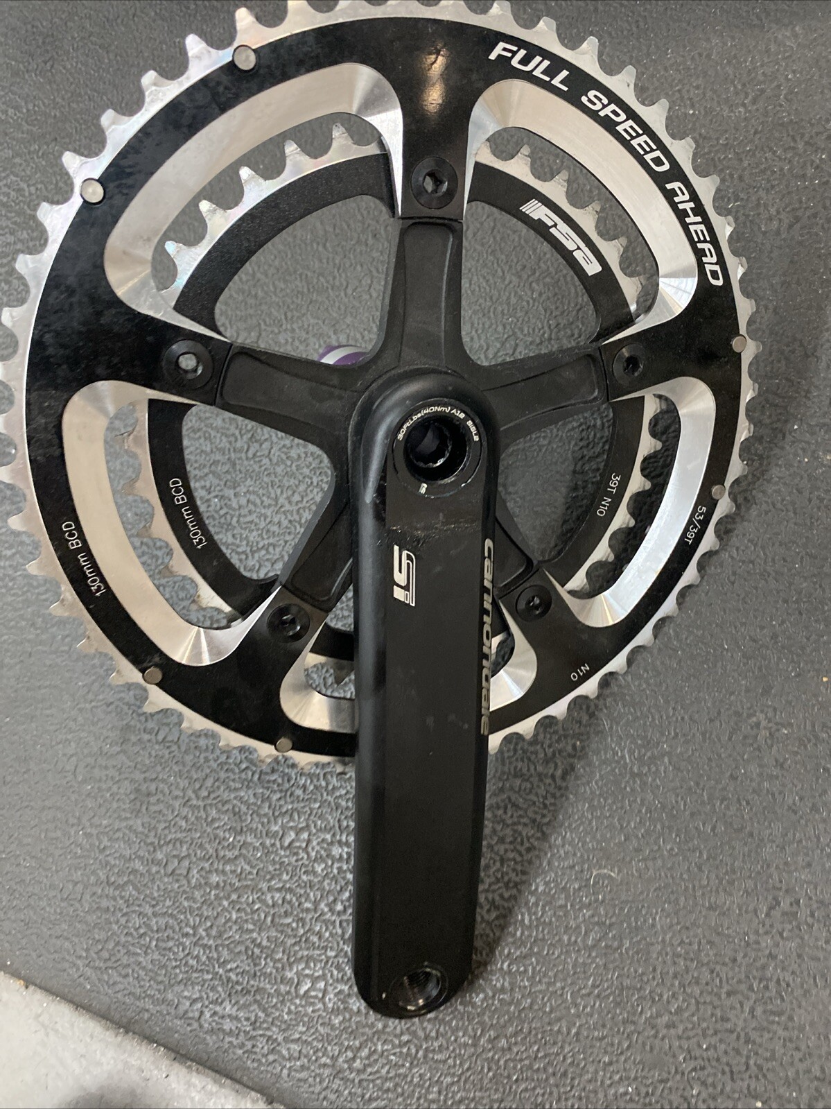CANNONDALE HOLLOWGRAM SI CRANKSET 172.5 MM 53-39 TOOTH 10 speed With SPINDLE