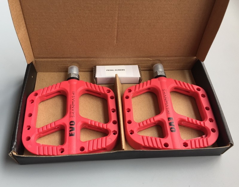 Nylon fiber Road MTB Mountain Bike Bicycle Pedal 3 Bearing Flat Pedals Red