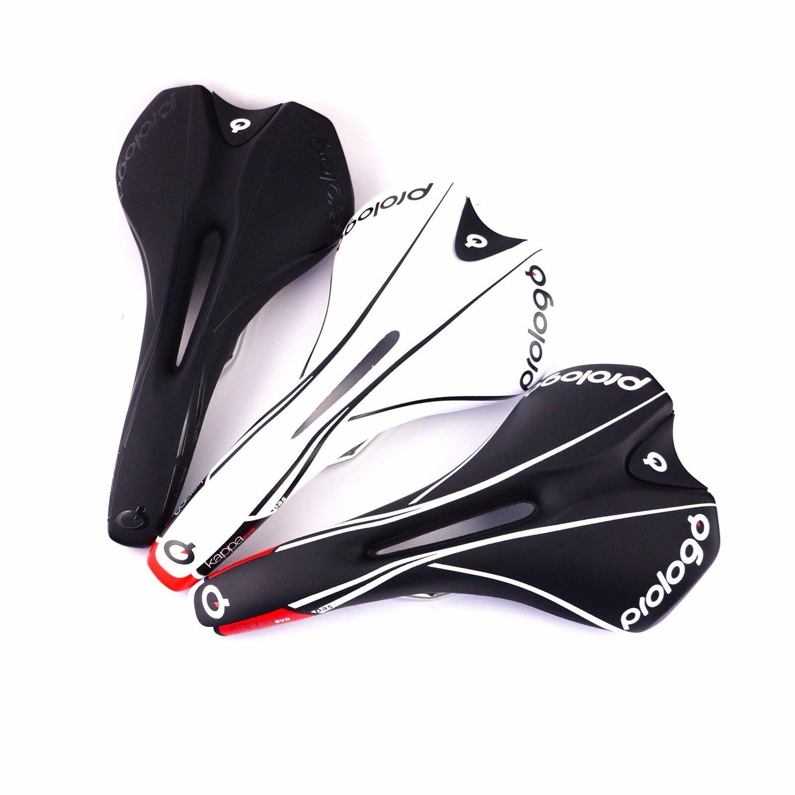 Prologo Kappa EVO Pas T2.0 Rail Bicycle Saddle – Black/Black&White/White&Black s