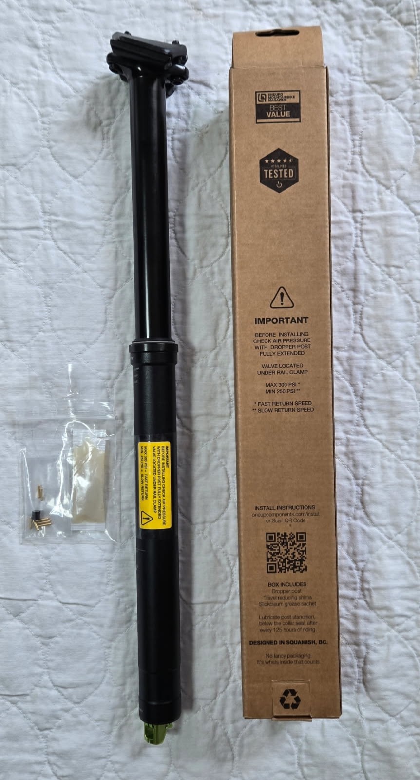 OneUp Components V2 Dropper Seatpost 180mm x 30.9mm – Brand New In Box