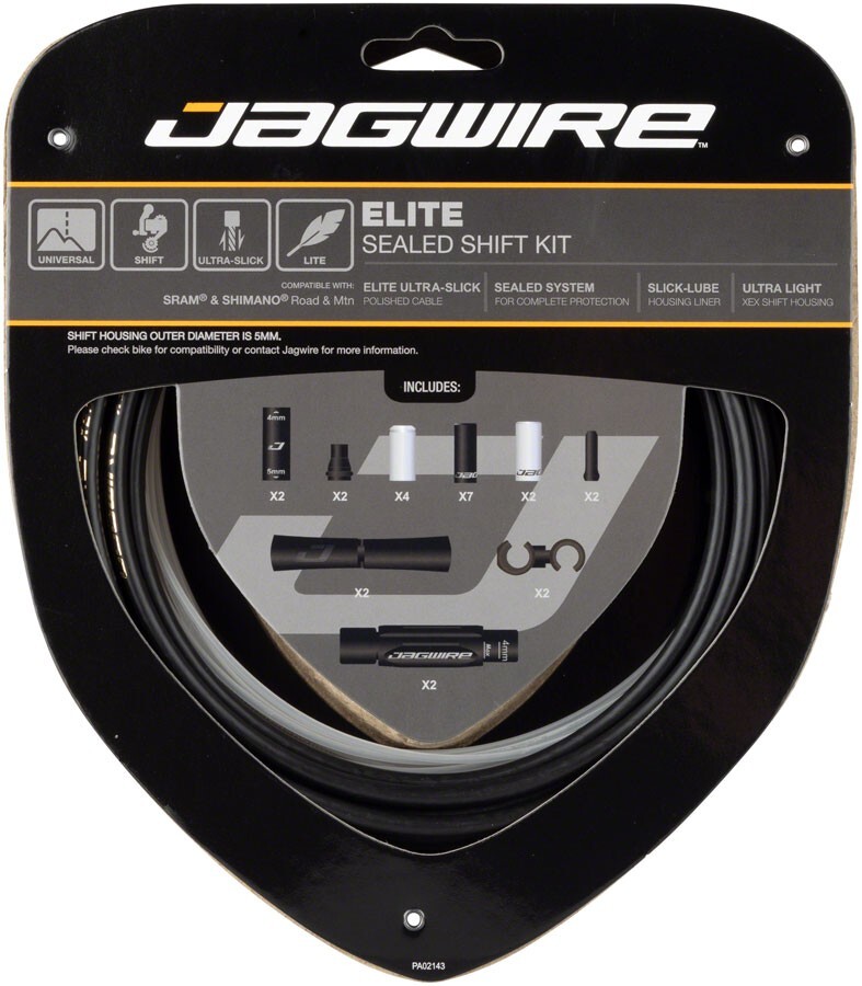 Jagwire Elite Sealed Shift Cable Kit 9/10/11s UltraSlick Uncoated Cables