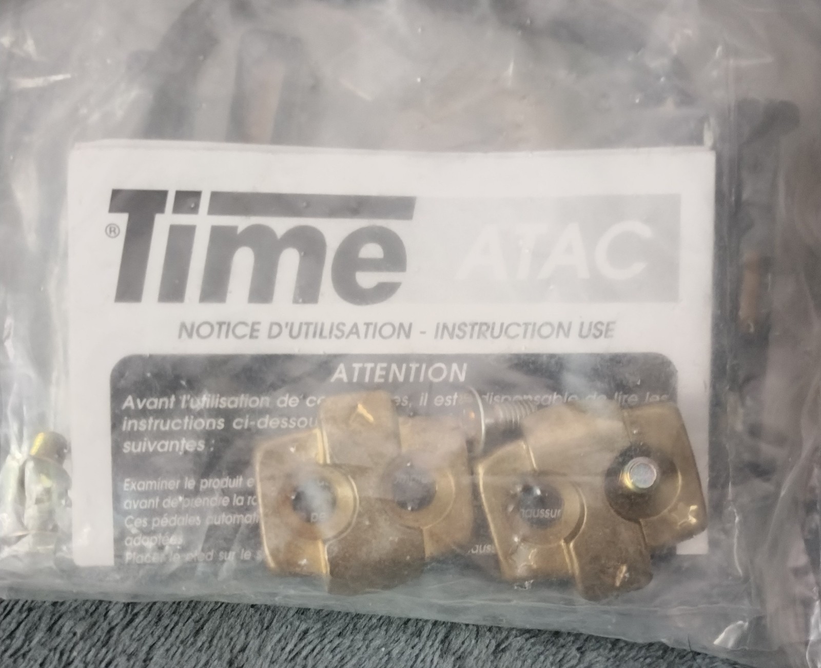 Vintage NOS Time ATAC Carbon EC Clipless Pedals with Cleats and Reflectors