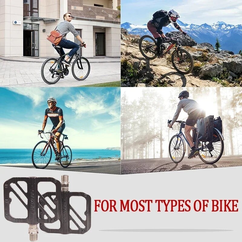 MTB PEDALS BIKE FLAT SEALED BEARING NYLON BICYCLE ROAD PLATFORM WIDEN PEDALS US