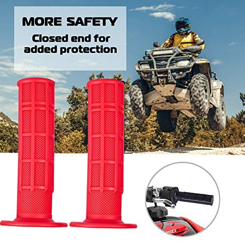 7/8» ATV Grips Universal Handlebar Grips Soft Rubber Motorcycle Grip for Red
