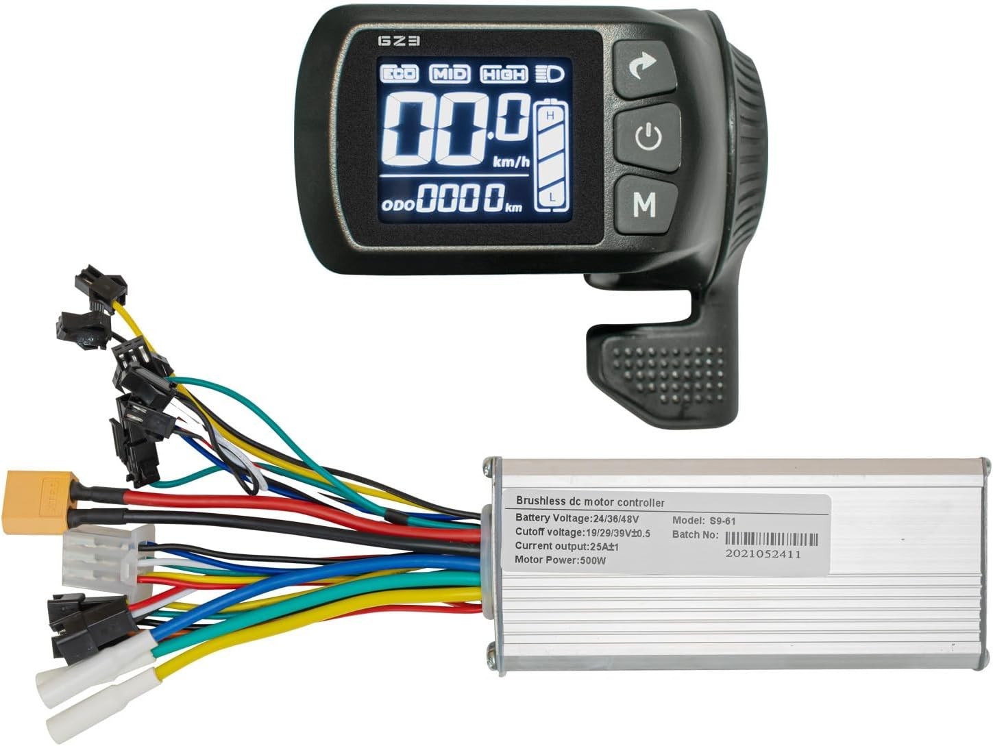 48V Ebike Controller Kit 500W Brushless Motor LCD Display