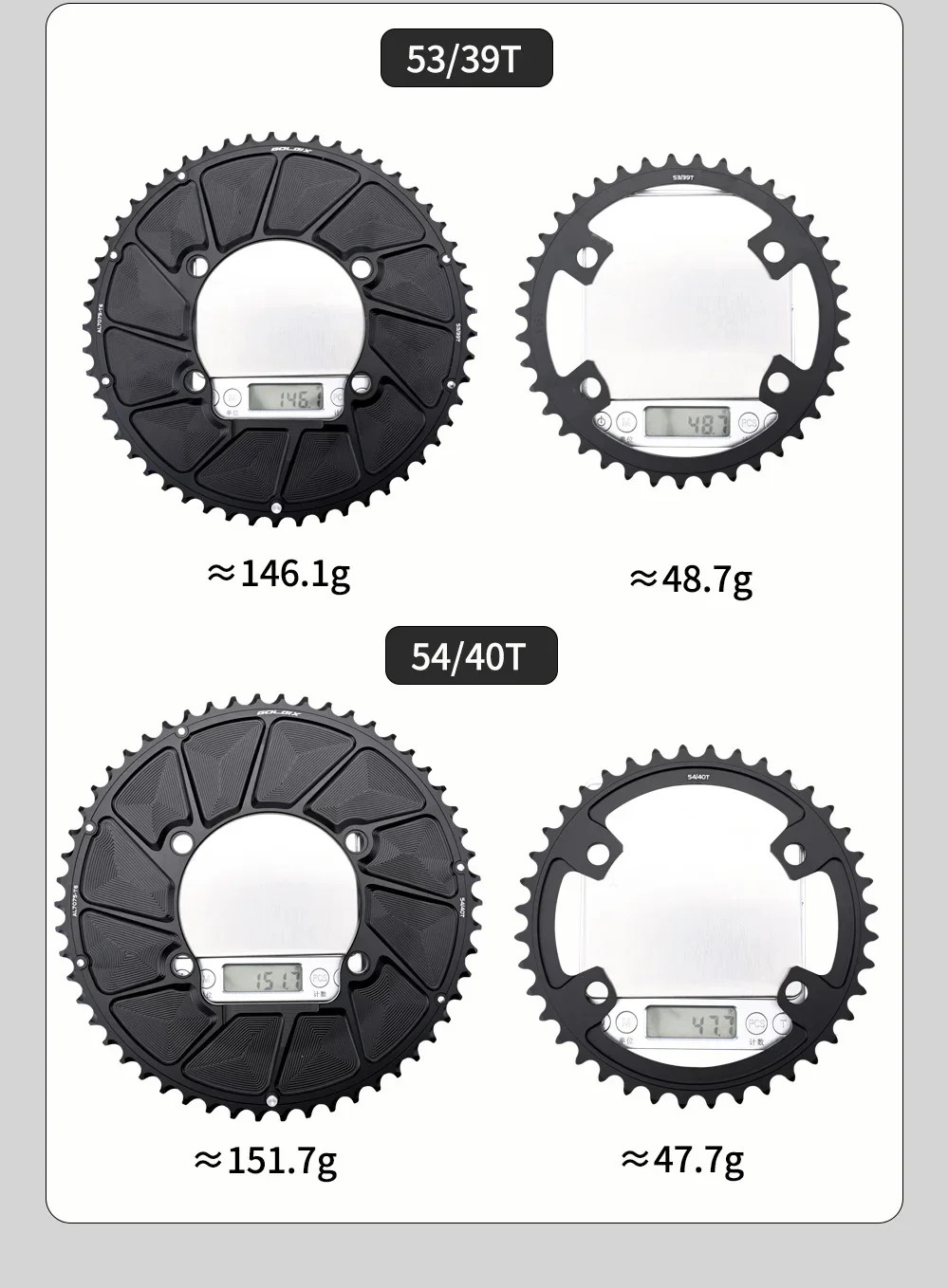110BCD 2X Double Chainring AERO Sprocket for 11Speed 12Speed 4 BOLT Chainring