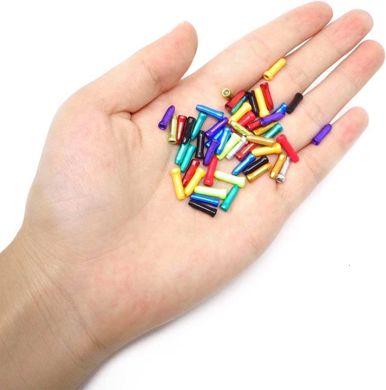 100 Pcs Bike Cable Ends Caps Bicycle Cable End Crimps Mountain Bike Brake Tips