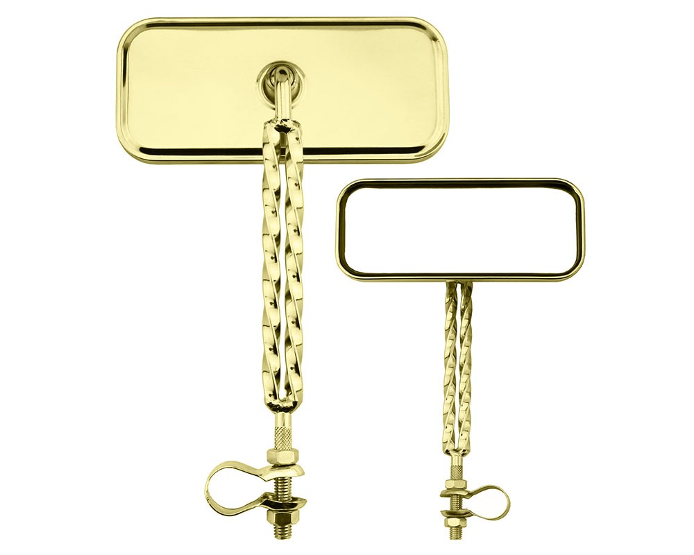 Bike Rectangle Double Square Twisted Mirror All Gold.