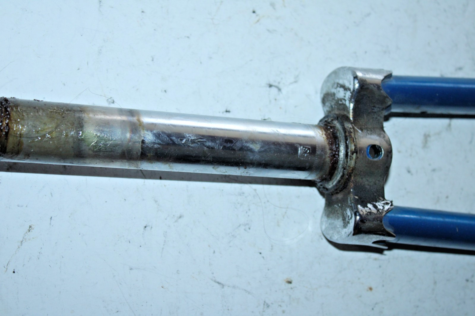 Vintage Rigid Touring Road Bike Fork 700c 1″ Threaded 175mm Blue Steel Commuter~