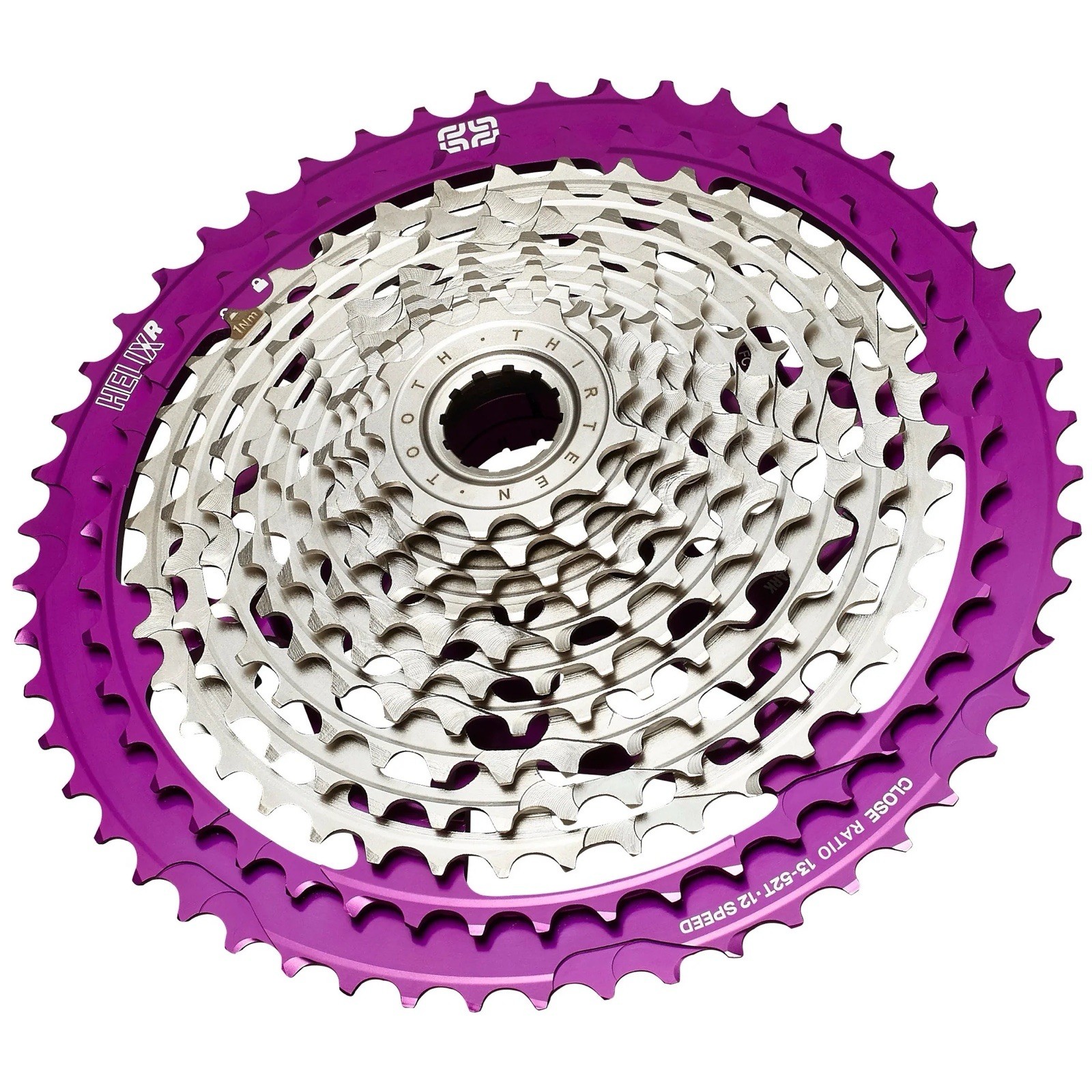 e*thirteen components Helix Race 13-52t 12-Speed Cassette Eggplant, 13-52t
