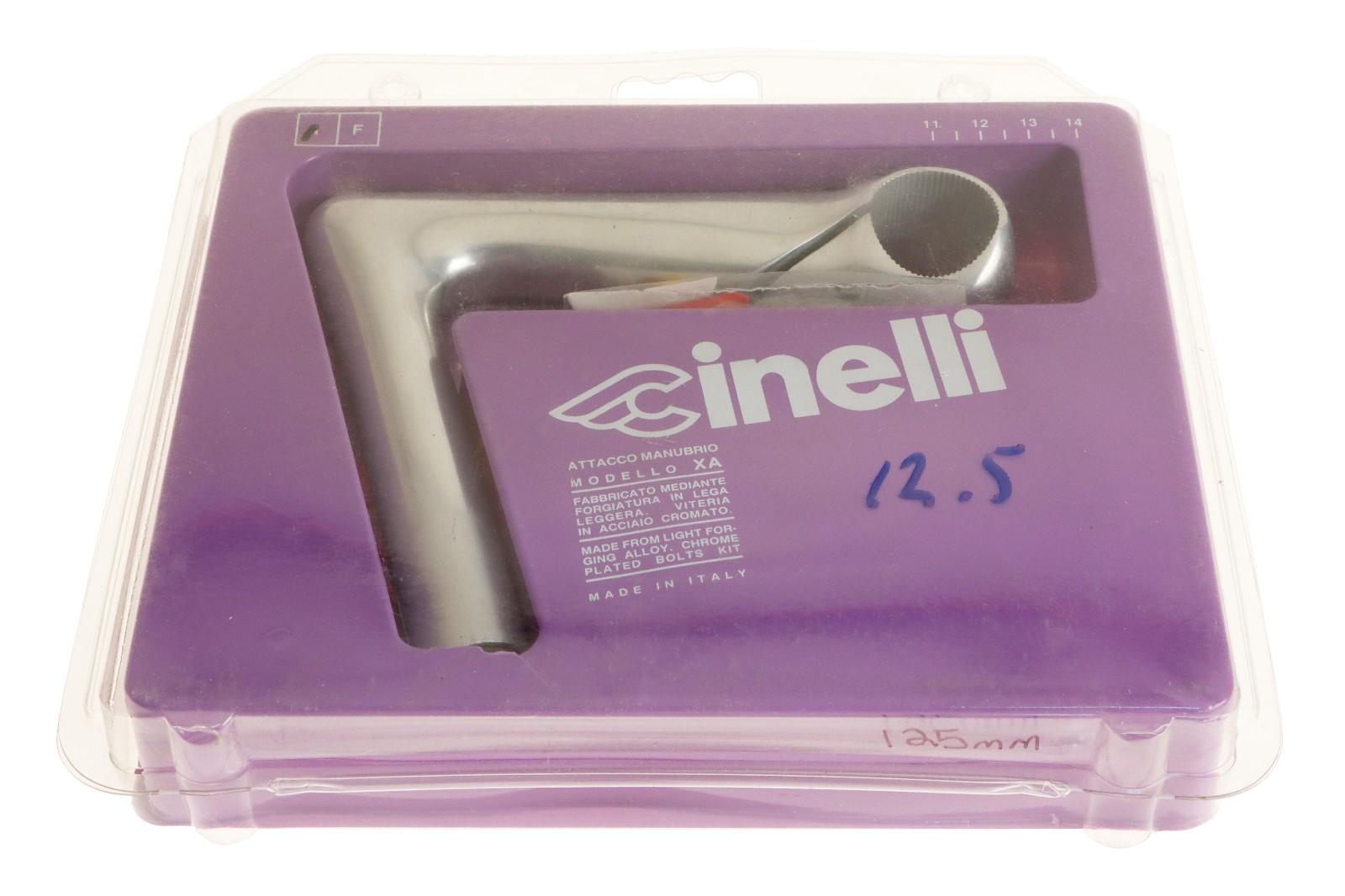 Cinelli 1″ X/A 22.2mm Quill Stem 125mm 26.4mm Clamp Silver -17° XA NEW NIB NOS