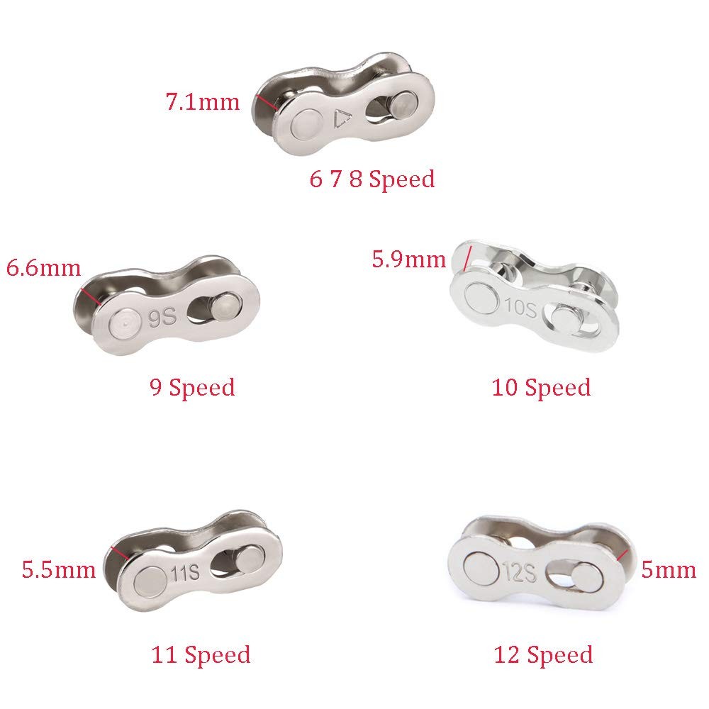 8 Pairs Reusable Bicycle Missing Link for 6, 7, 8, 9, 10,11,12 Speed Chain (1…