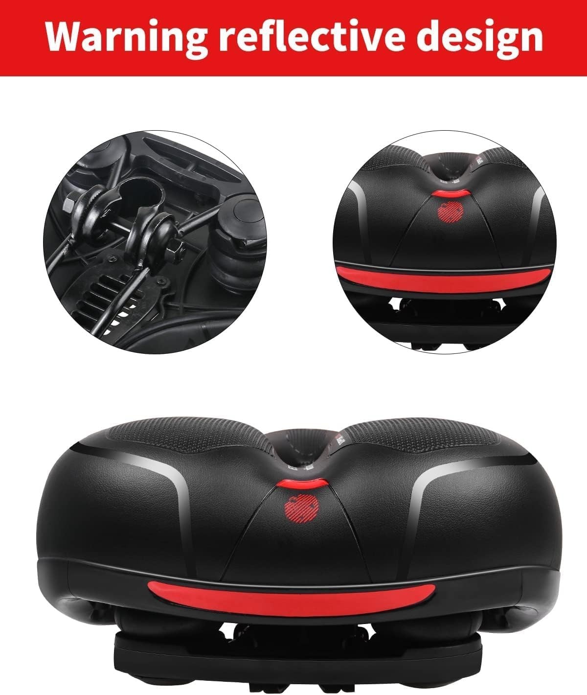 Reflective Waterproof Bike Seat Cushion – Comfortable Gel & Memory Foam Padding