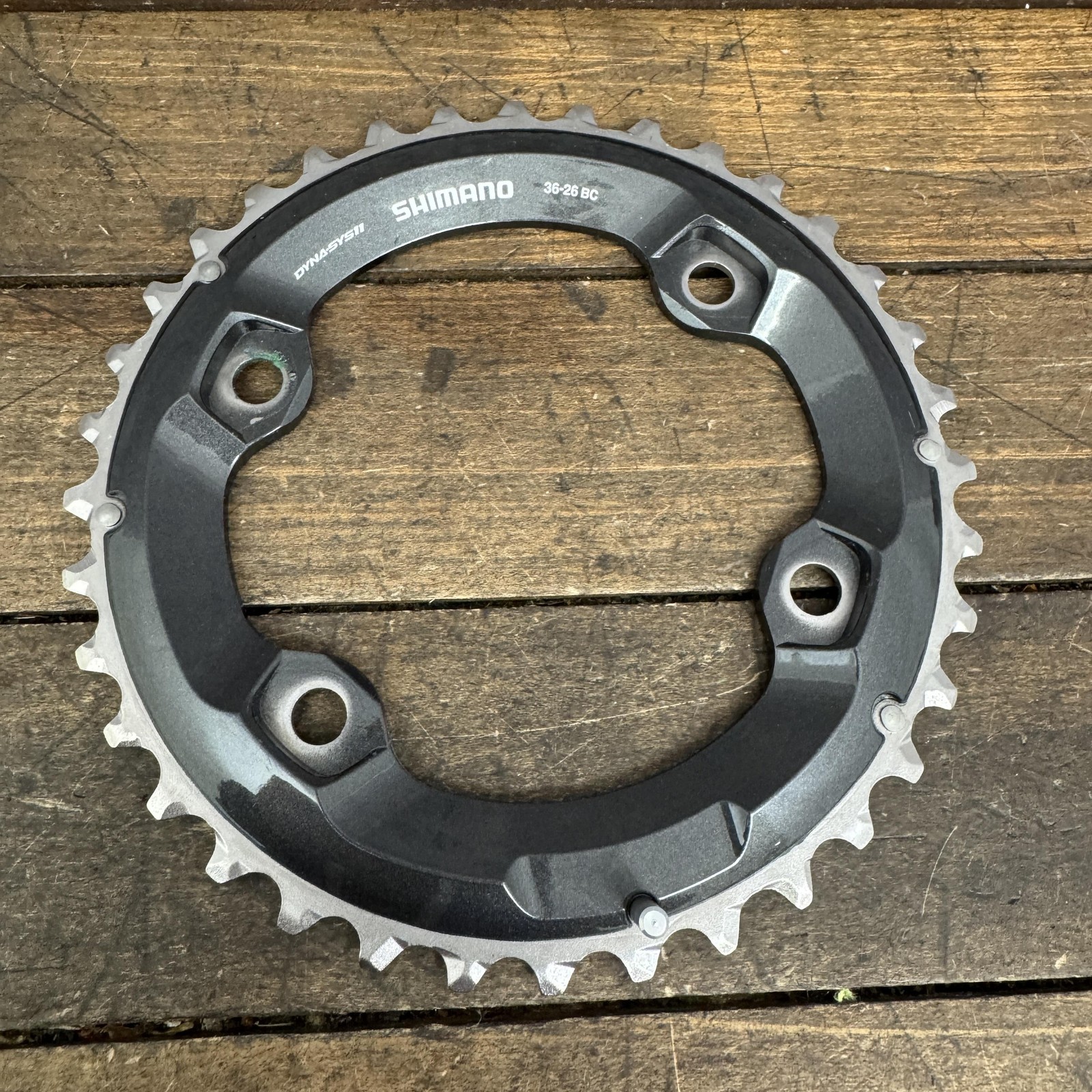 Shimano 36T Chainring DynaSys11 4-Arm Asymmetric Gray MTB 36-26 BC Outer Ring