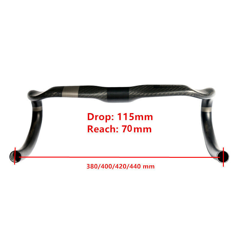 3K Carbon Road Bike Handlebar Aero Bar Bicycle Drop Bar 31.8*380/400/420/440mm